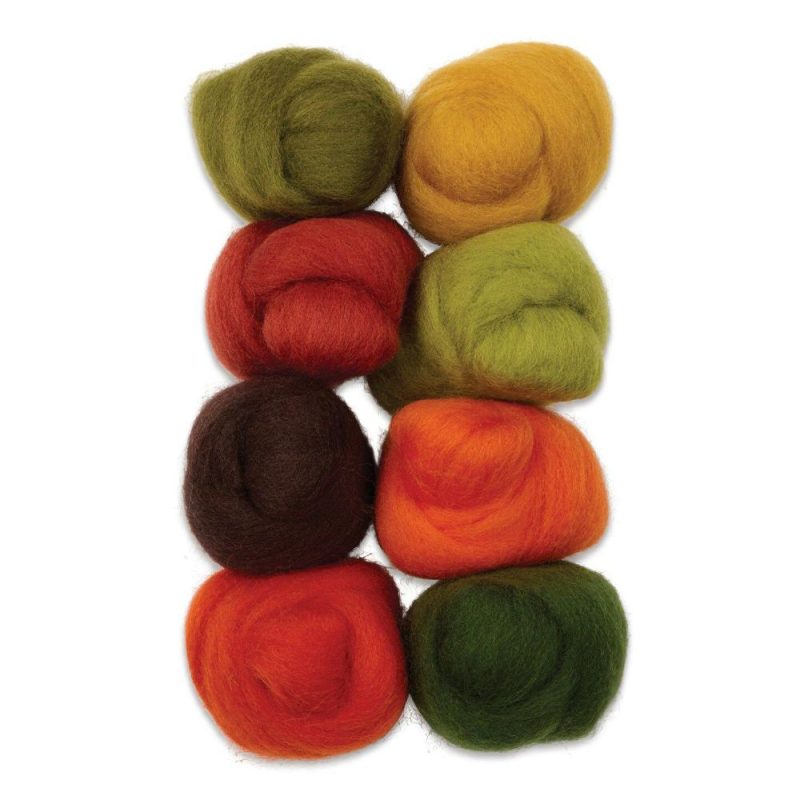 100% Wool Roving – Pumpkin Patch, Pkg of 8  |   Felting Felting Felting