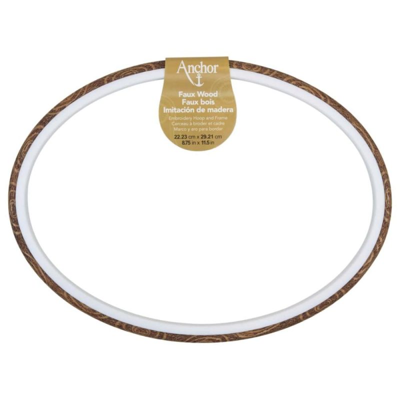 12 Pack: Anchor® 11.5″ Faux Wood Oval Embroidery Hoop & Frame  |   Hoops & Frames Hoops & Frames Hoops & Frames