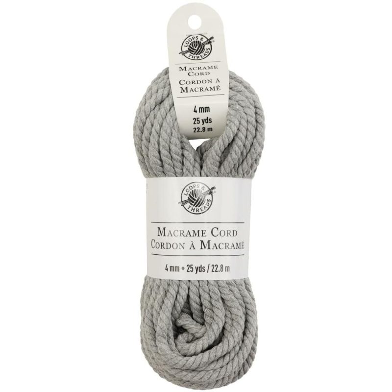 12 Pack: Charcoal Macramé Cotton Cord, 75ft.  |   Macrame Macrame Macrame