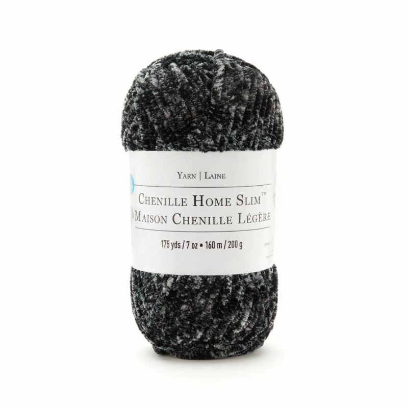 12 Pack: Chenille Home Slim™ Prints Yarn Black Tweed |   Basic Yarn Basic Yarn Basic Yarn