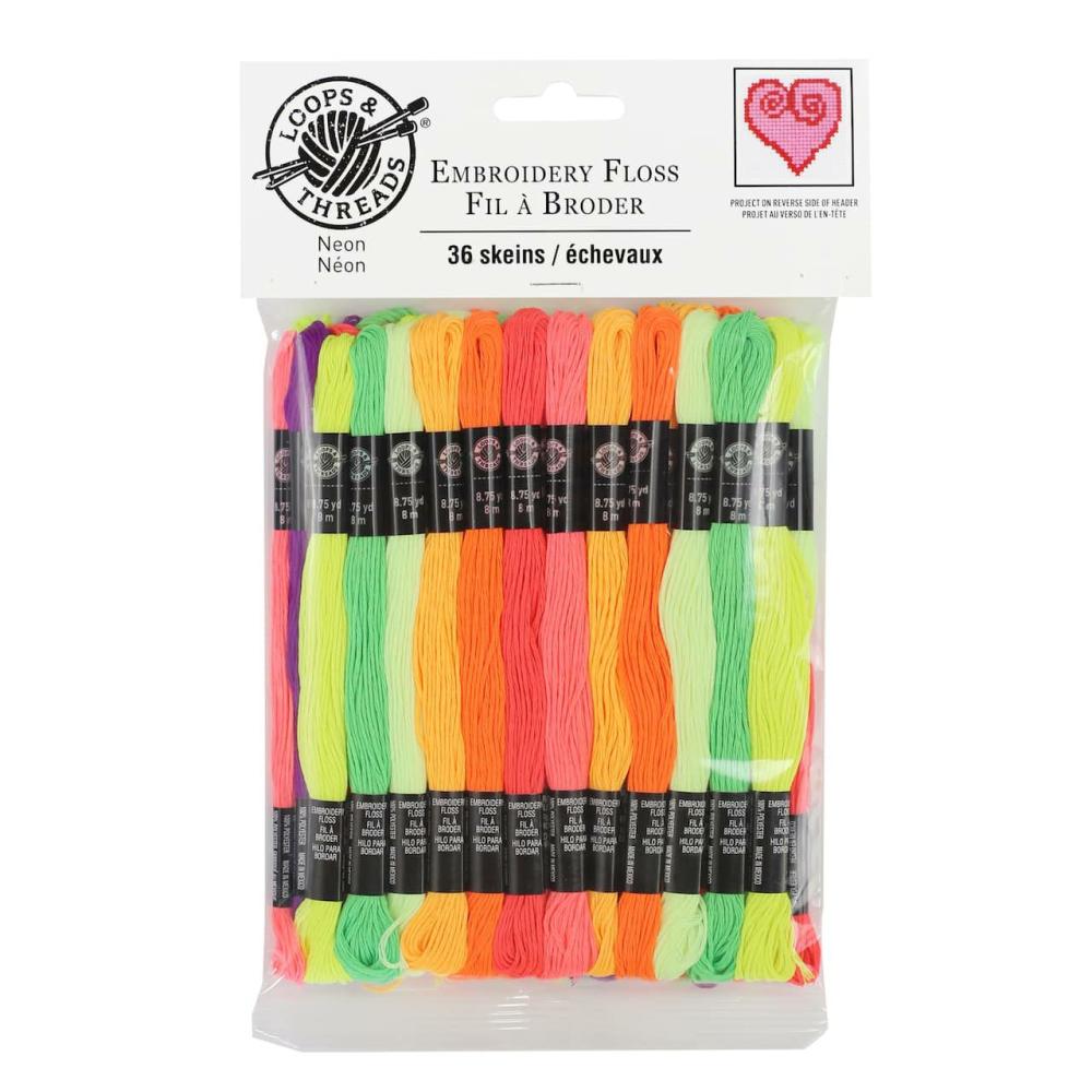 12 Packs: 36 ct. (432 total) Neon Embroidery Floss  |   Floss Packs Floss Packs Floss Packs