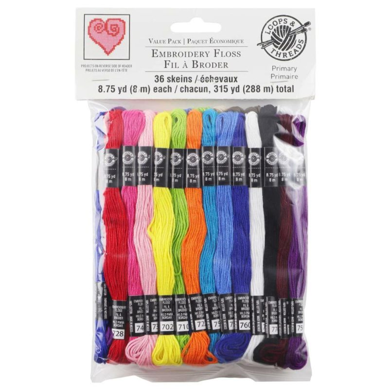 12 Packs: 36 ct. (432 total) Primary Embroidery Floss  |   Floss Packs Floss Packs Floss Packs