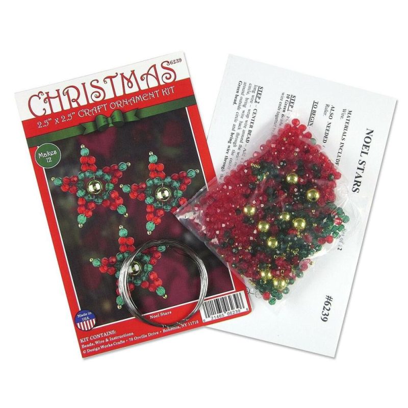 12ct. Noel Stars Round Beaded Ornament Kit  |   Beadwork Needlework & Fiber Arts Beadwork