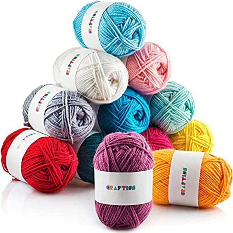 12x50g Acrylic Yarn Skeins – 1300 Yards of Soft Yarn for Crocheting and  |   Knitting Supplies Knitting & Crochet Knitting Supplies