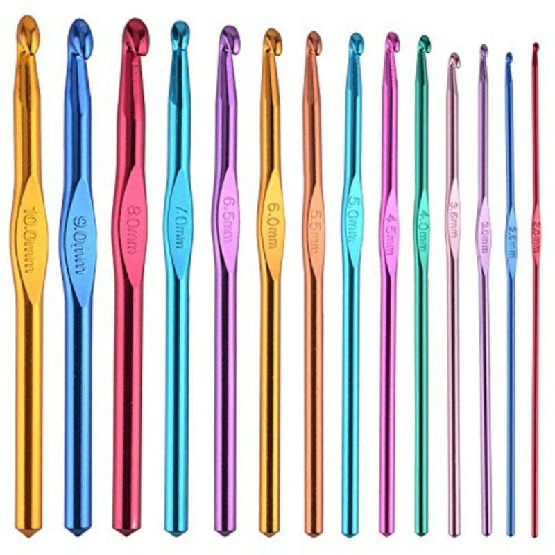 14 pcs Multicolor Aluminum Crochet Hooks Knitting Needles Craft Yarn 2-10mm …  |   Crochet Supplies Crochet Supplies Crochet Supplies