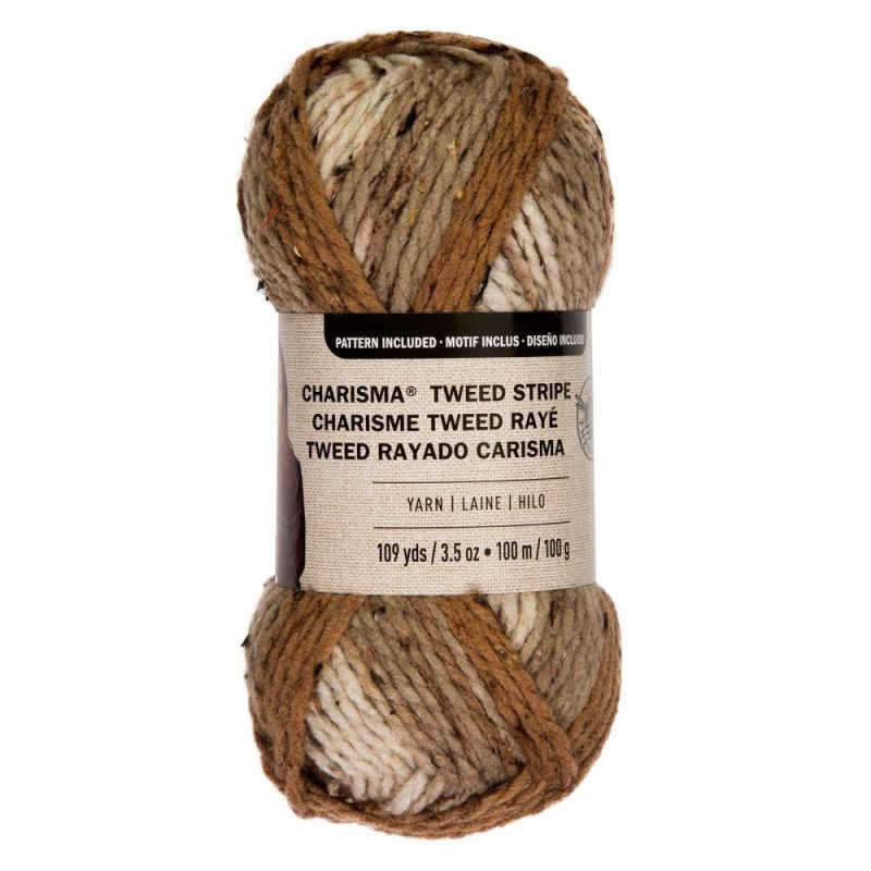 15 Pack: Charisma™ Tweed Stripe Yarn Woodgrain |   Basic Yarn Basic Yarn Basic Yarn