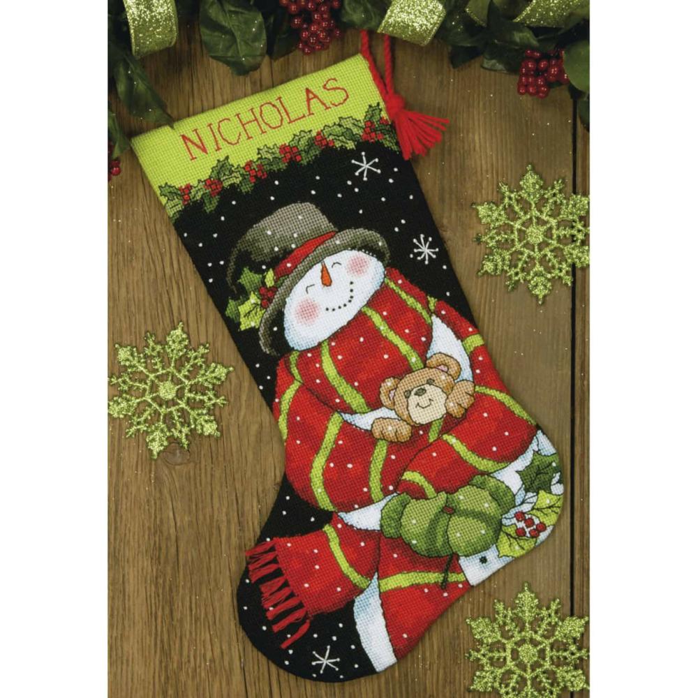 16″ Snowman & Bear Stocking Needlepoint Kit  |   Needlepoint Needlepoint Needlepoint