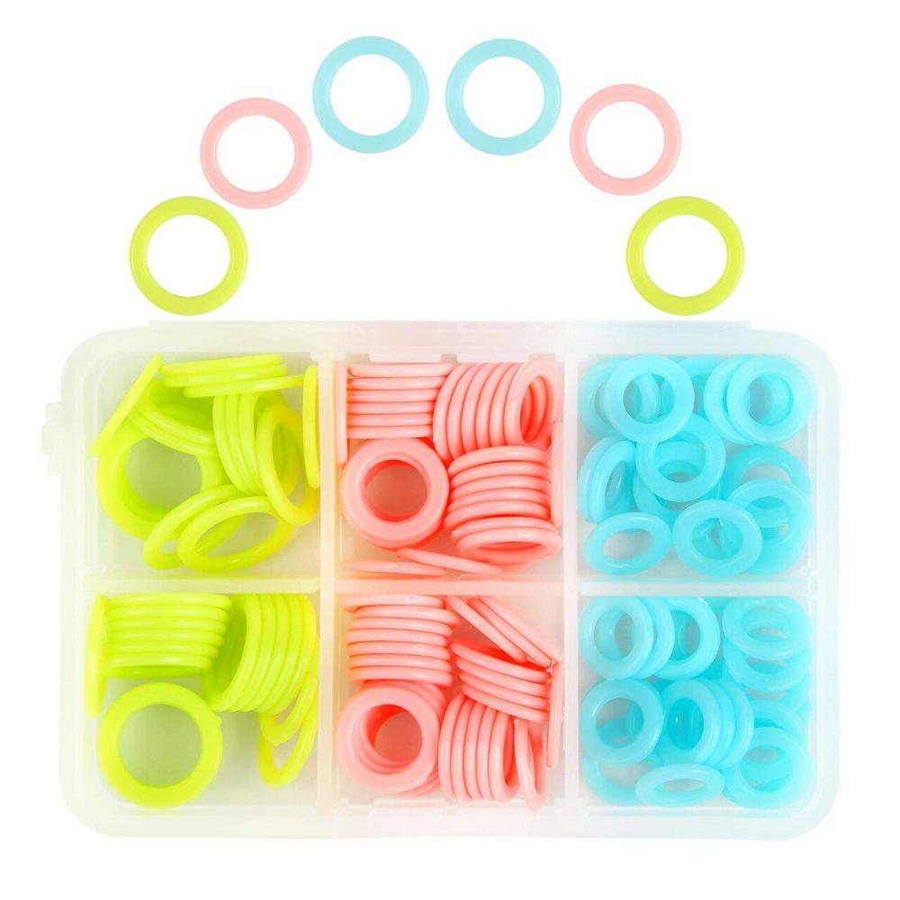 180 Pieces Knit Knitting Random Colored Stitch Markers Rings(S/M/L), Crochet Locking Stitch Markers Knitting Stitch Counter Needle Clip with Storage Box  |   Crochet Supplies Crochet Supplies Crochet Supplies