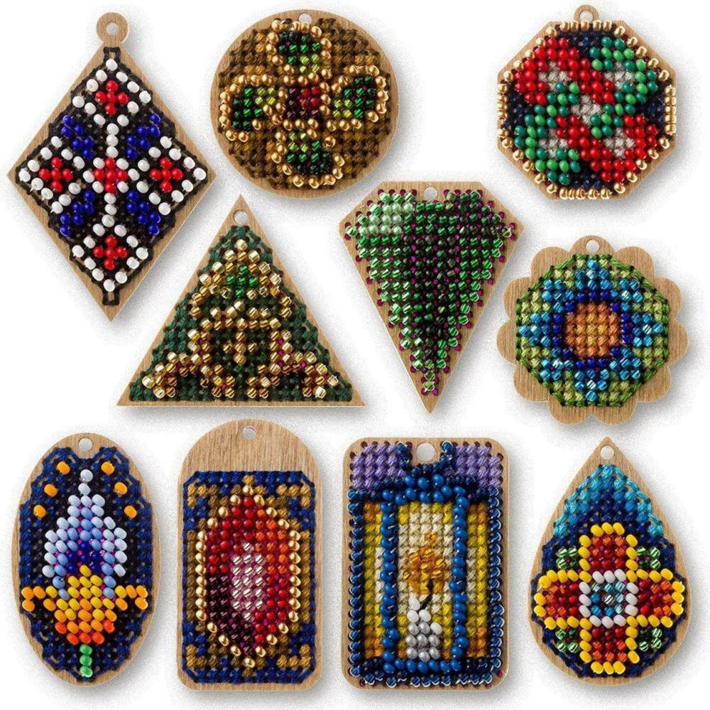 20 Piece Geometric Wooden Embroidery Blanks  |   Cross Stitch & Embroidery Cross Stitch & Embroidery Cross Stitch & Embroidery