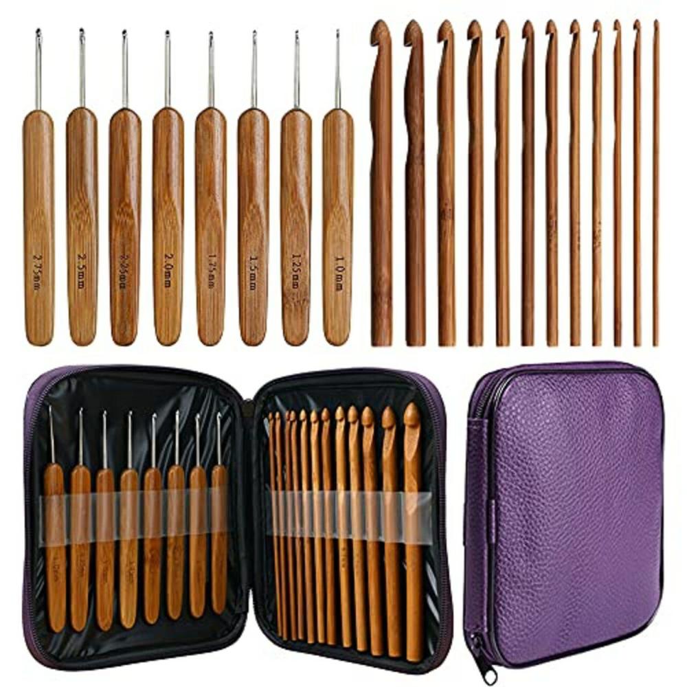 20pcs Bamboo Crochet Hooks, Lightweight and Eco-Friendly of Full Gift Set with Crochet Hooks Bag, Crochet Hooks for Crocheting  |   Crochet Supplies Crochet Supplies Crochet Supplies