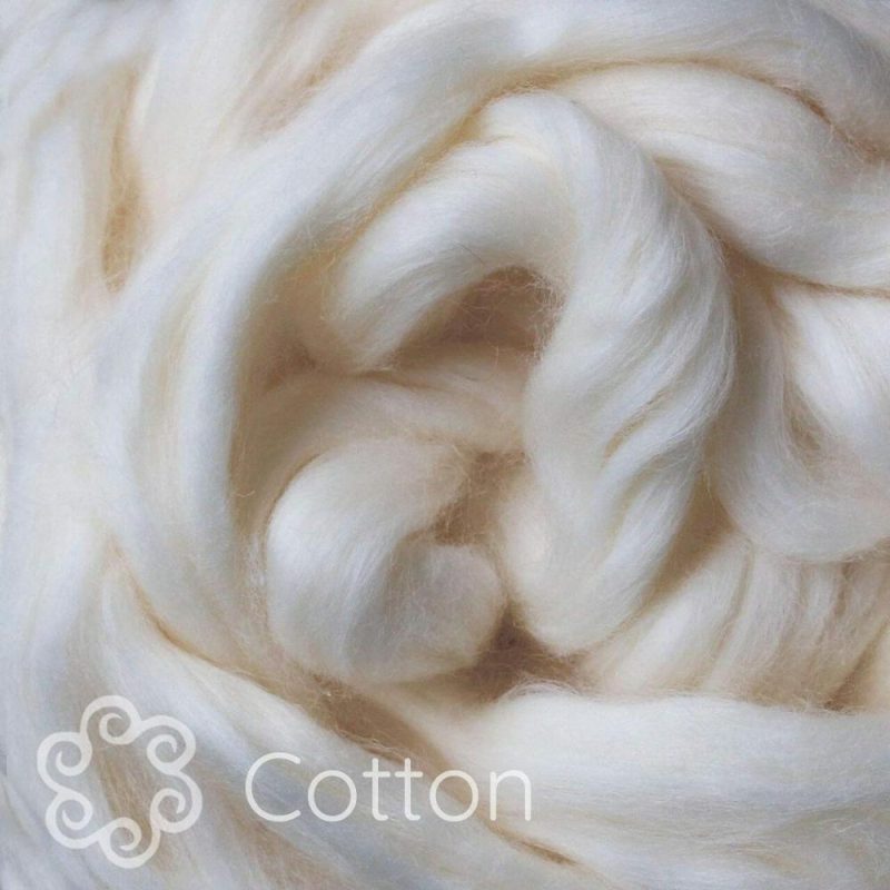 2oz Egyptian Cotton Fiber: Natural Undyed Combed Top Roving, Dyeing, Spinning, Blending, Felting, Weaving. Plant Based, Eco Friendly, Vegan  |   Felting Felting Felting