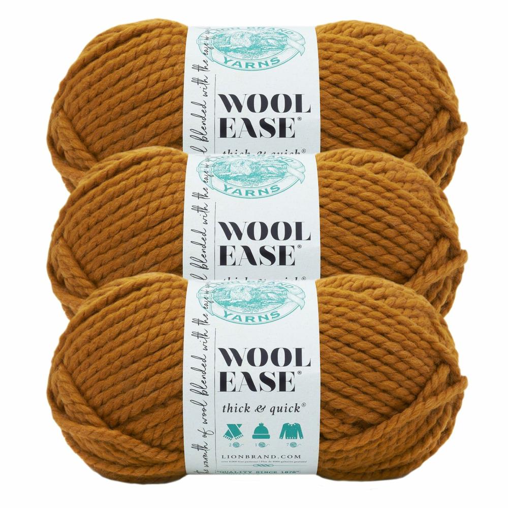 3 Pack Wool-Ease Thick & Quick Yarn Butterscotch |   Basic Yarn Basic Yarn Basic Yarn