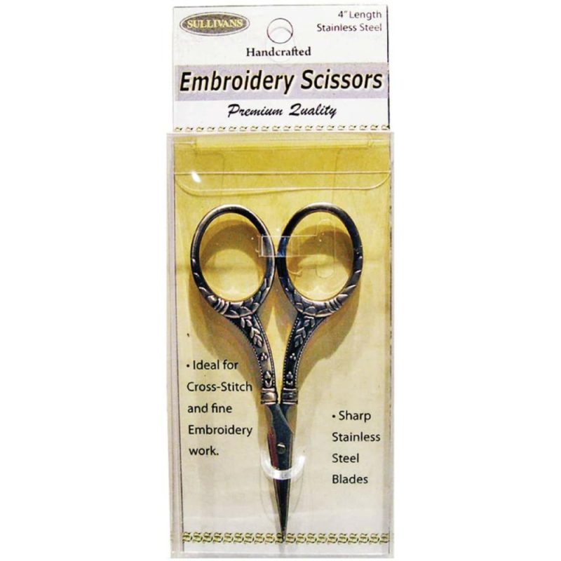 4″ Gold Heirloom Embroidery Round Handle Scissors  |   Cross Stitch & Embroidery Cross Stitch & Embroidery Cross Stitch & Embroidery