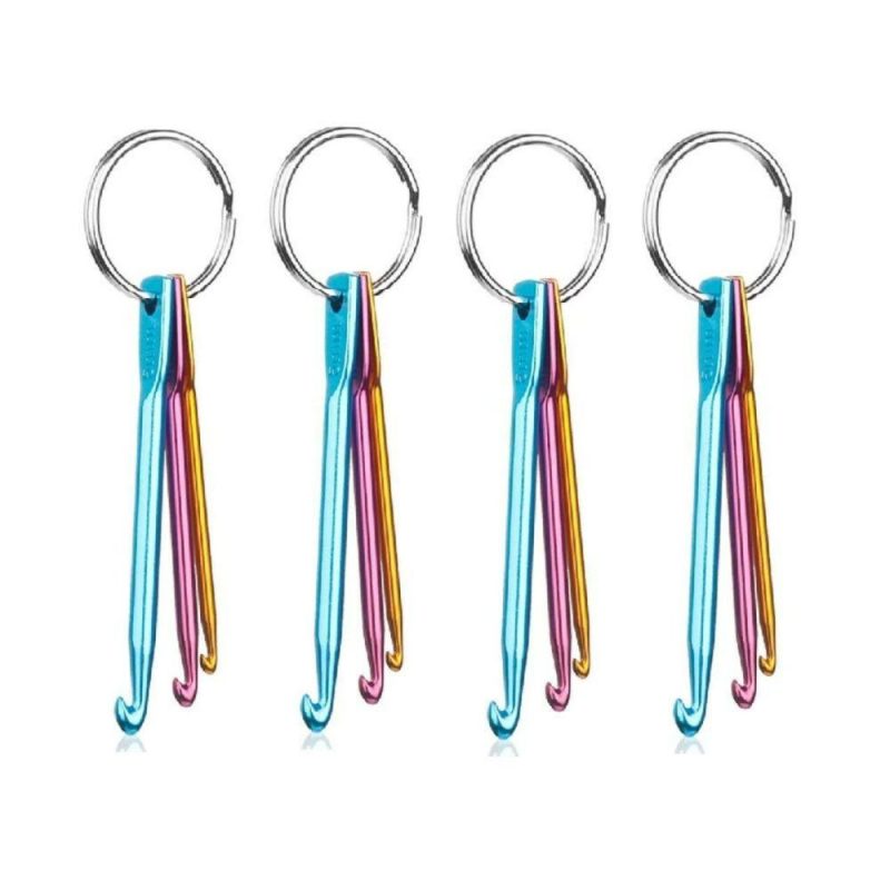 4 Sets Mini Keychain Aluminum Crochet Hooks Knitting Needles 3 Sizes/Set (3mm,4mm,5mm)  |   Crochet Supplies Crochet Supplies Crochet Supplies