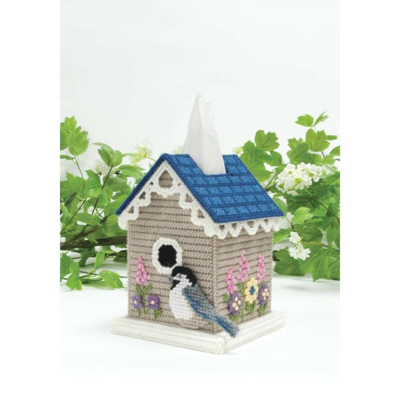 5” Birdhouse Plastic Canvas Tissue Box Kit, 7ct.  |   Needlepoint Needlepoint Needlepoint