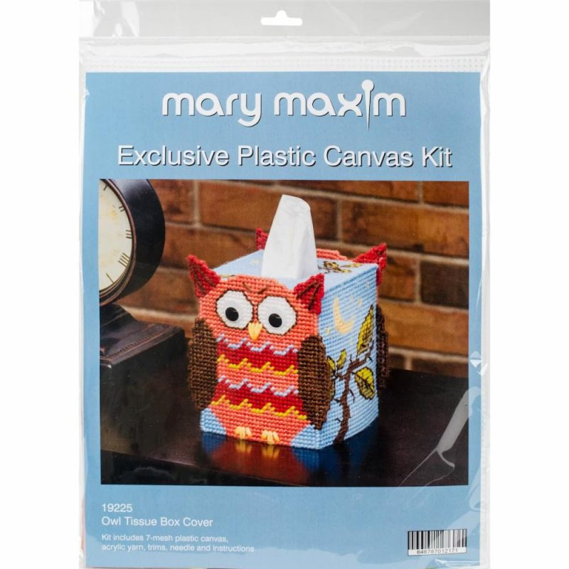 5” Owl Plastic Canvas Tissue Box Kit, 7ct.  |   Needlepoint Needlepoint Needlepoint