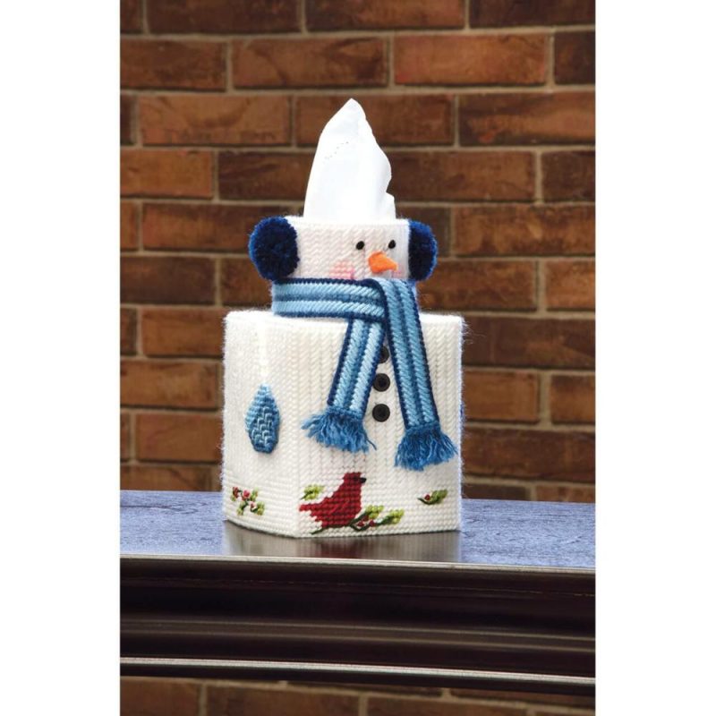 5” Snowman Plastic Canvas Tissue Box Kit, 7ct.  |   Needlepoint Needlepoint Needlepoint