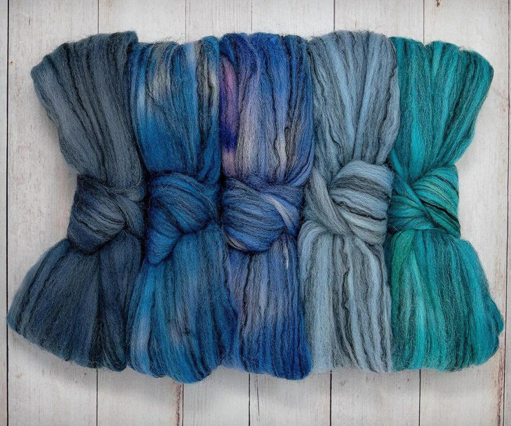 5oz Merino Tencel, Hand Dyed: Soft Lustrous Wool Combed Top Roving for Spinning, Felting, Weaving, and Textiles.  |   Felting Felting Felting