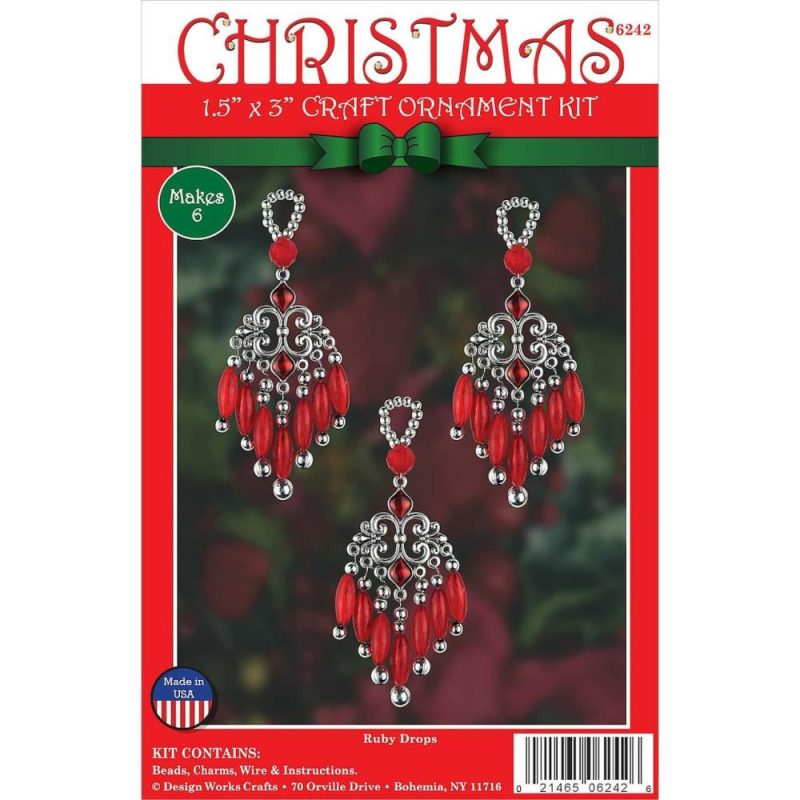 6ct. Ruby Drop Beaded Ornament Kit  |   Beadwork Beadwork Beadwork