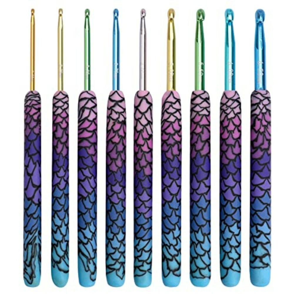 9pcs Magic Mermaid Crochet Hoook Solft Warm Crochet Hook Kit Complete 2.0-6.0mm Aluminum Knitting Hook for Crochet Yarn Craft (Patent Pending) (Mermaid)  |   Crochet Supplies Crochet Supplies Crochet Supplies