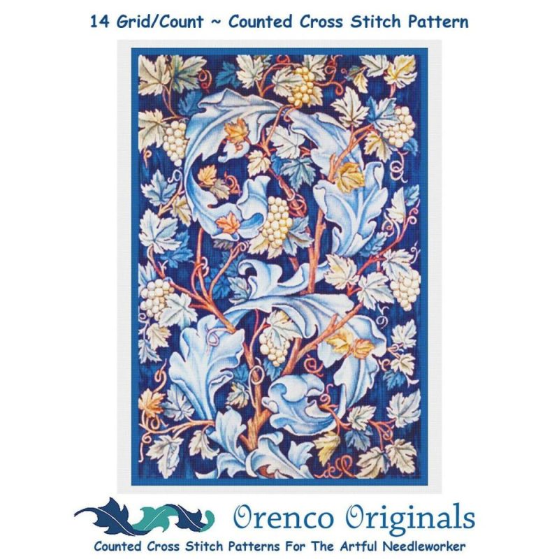 Acanthus Leaves and Grapes by William Morris Counted Cross Stitch Pattern  |   Cross Stitch & Embroidery Cross Stitch & Embroidery Cross Stitch & Embroidery