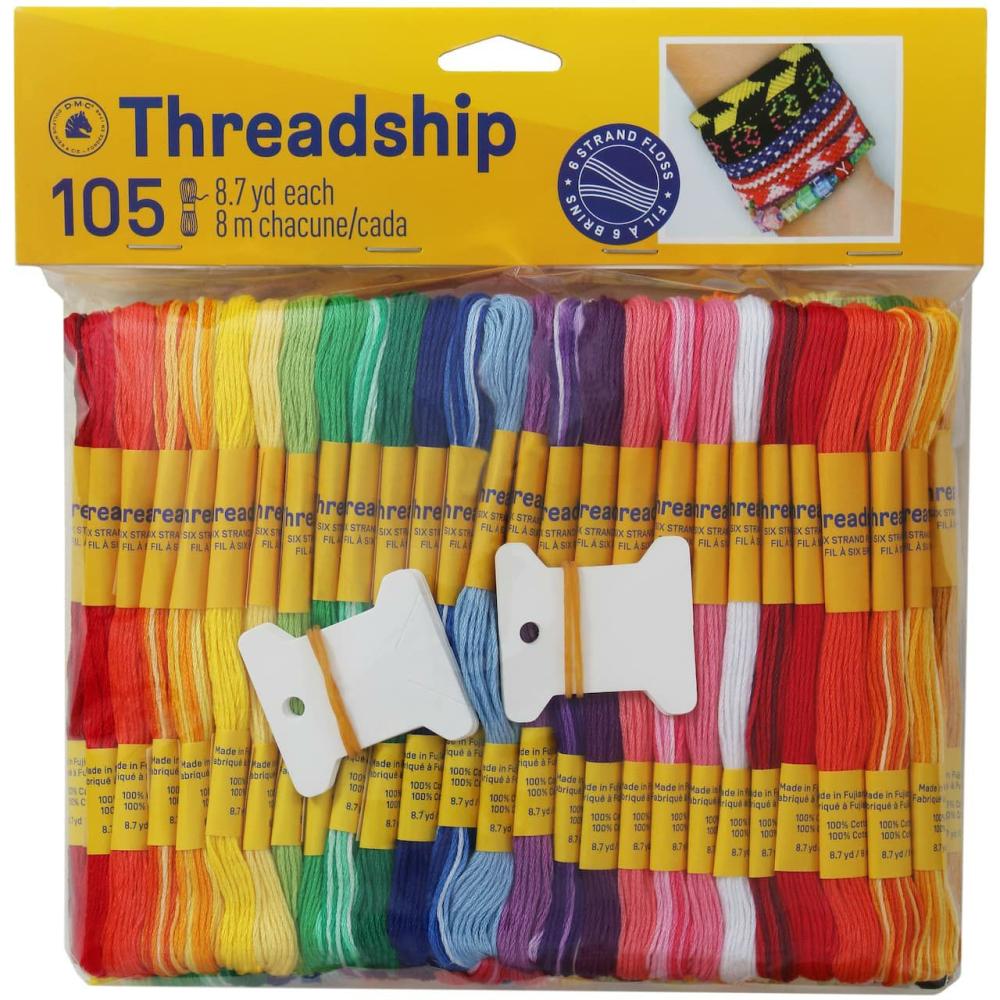 Assorted Colors Threadship 6-Strand Floss Jumbo Pack, 105ct.  |   Floss Packs Floss Packs Floss Packs