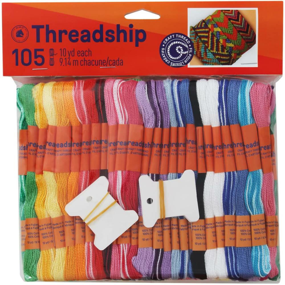 Assorted Colors Threadship Craft Thread Jumbo Pack, 105ct.  |   Floss Packs Floss Packs Floss Packs