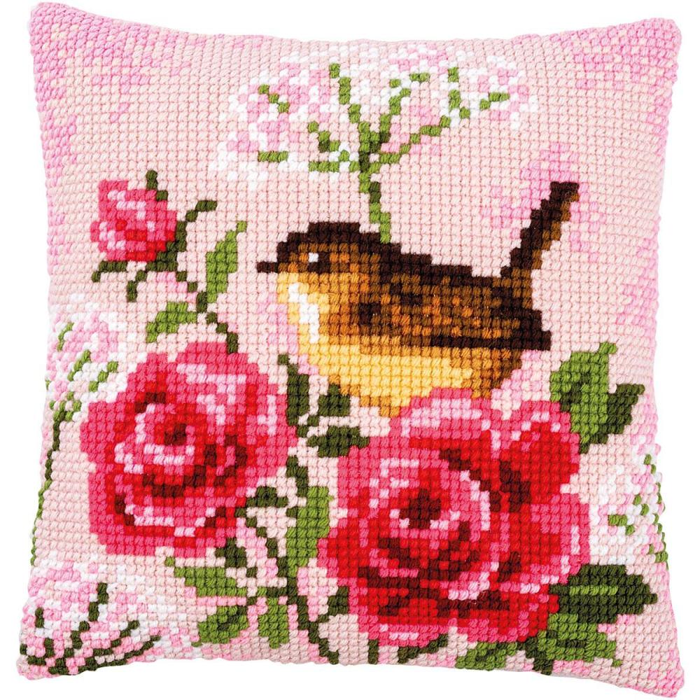 Birds & Roses Pillow Needlepoint Kit Multicolor |   Needlepoint Needlepoint Multicolor