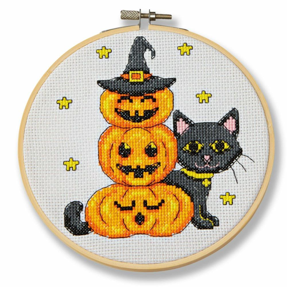 Black Cat & Pumpkins Cross Stitch Kit  |   Cross Stitch & Embroidery Cross Stitch & Embroidery Cross Stitch & Embroidery