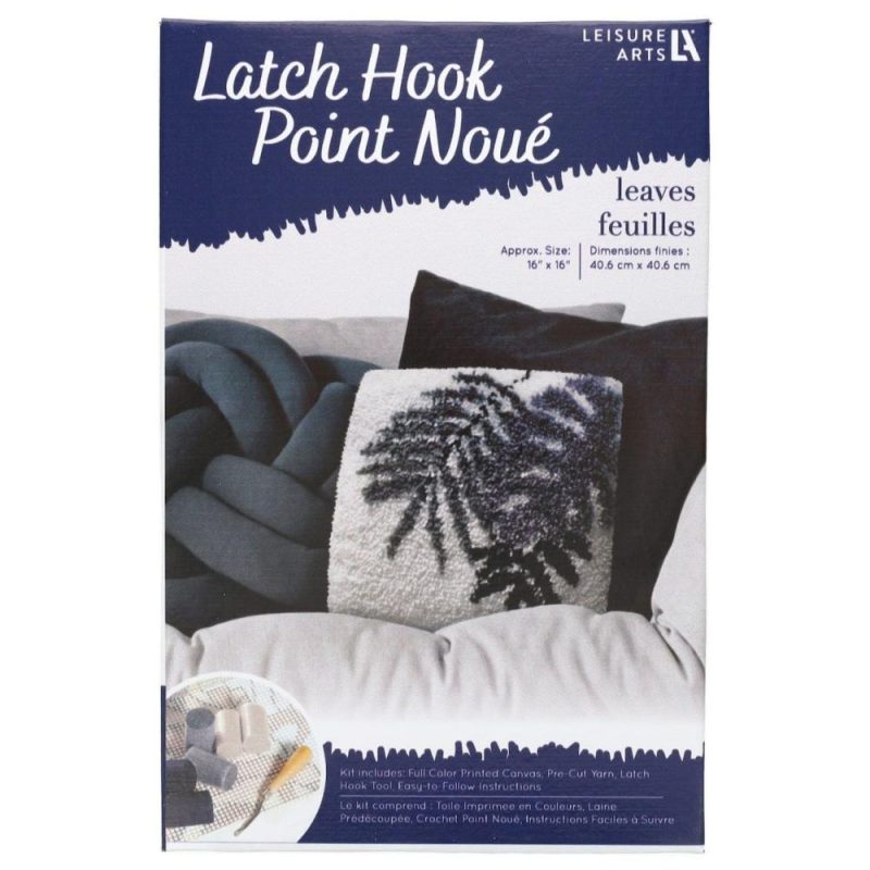 Black & White Leaves Latch Hook Kit  |   Latch Hook Latch Hook Latch Hook