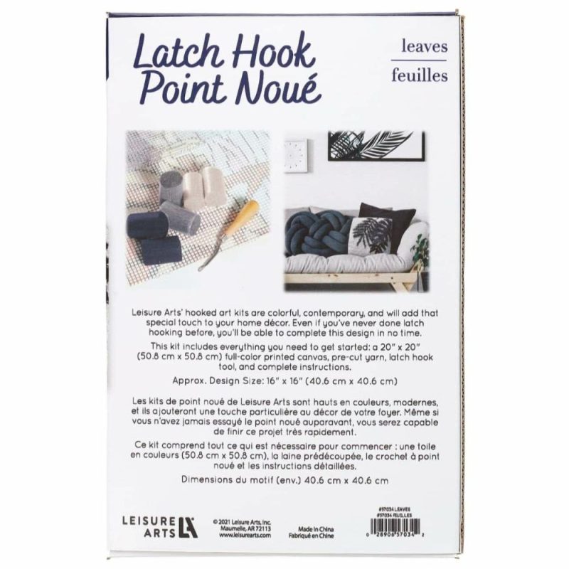 Black & White Leaves Latch Hook Kit  |   Latch Hook Latch Hook Latch Hook