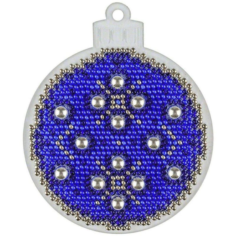 Blue & Silver Ball Ornament Bead Embroidery on Plastic Kit  |   Beadwork Beadwork Beadwork