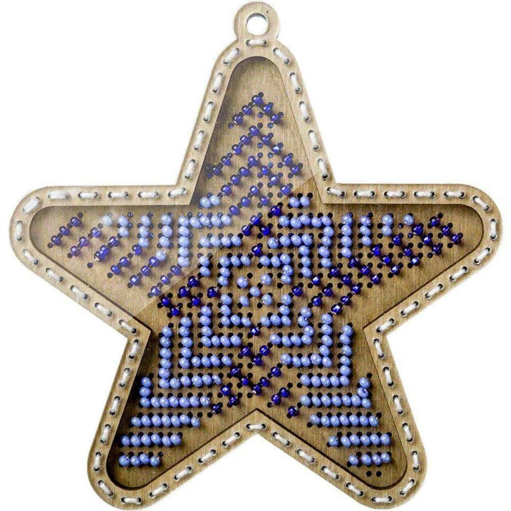 Blue Star Bead Embroidery on Wood Kit  |   Beadwork Beadwork Beadwork