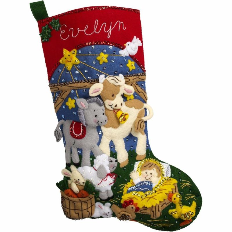 Bucilla® 18″ Christmas Nativity Felt Stocking Applique Kit  |   Appliqué Appliqué Appliqué