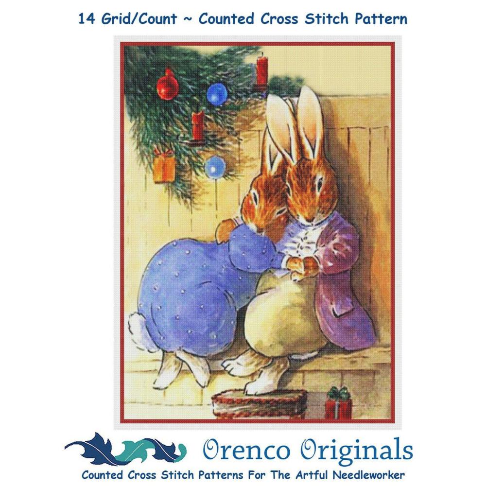 Bunny Hug at Christmas Beatrix Potter Counted Cross Stitch Pattern  |   Cross Stitch & Embroidery Cross Stitch & Embroidery Cross Stitch & Embroidery