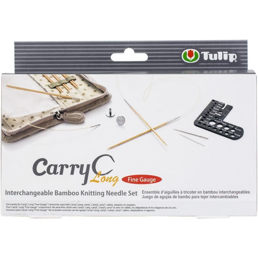 Carry C Interchangeable Bamboo Long Fine Gauge Knitting Needle Set  |   Knitting Supplies Knitting & Crochet Knitting Supplies