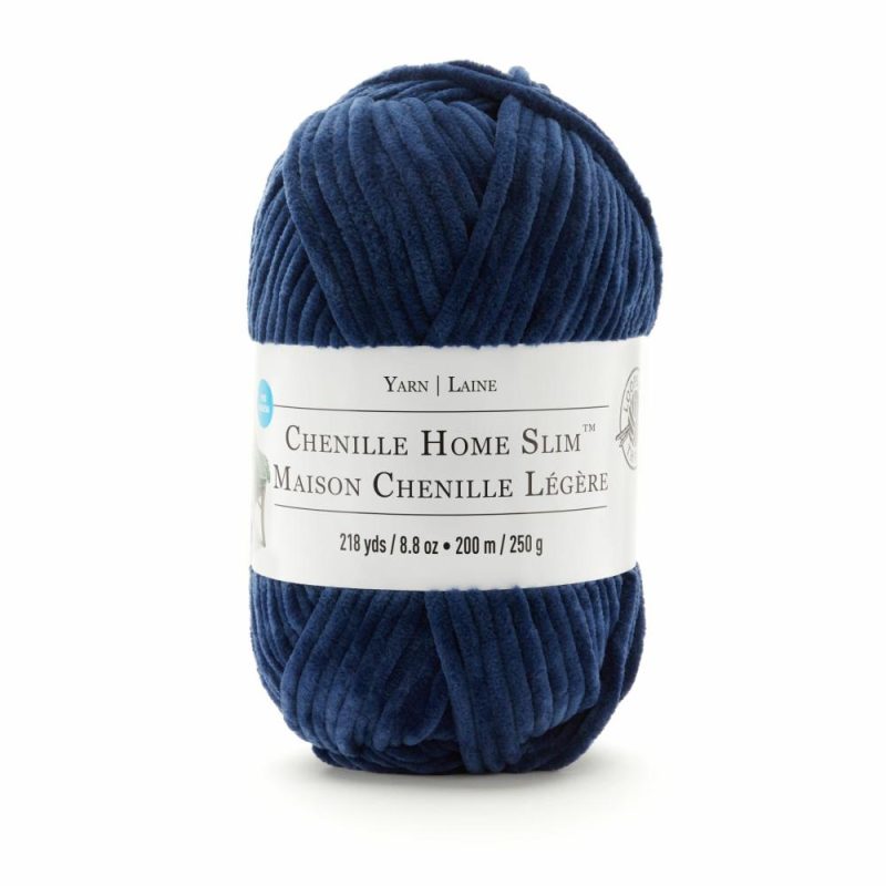 Chenille Home Slim™ Solid Yarn Navy |   Home Decor Yarn Home Decor Yarn Home Decor Yarn