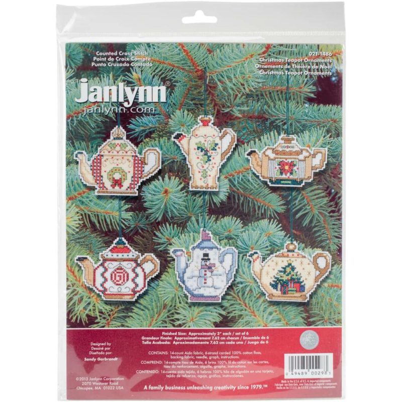 Christmas Teapot Ornaments Counted Cross Stitch Kit  |   Cross Stitch & Embroidery Cross Stitch & Embroidery Cross Stitch & Embroidery