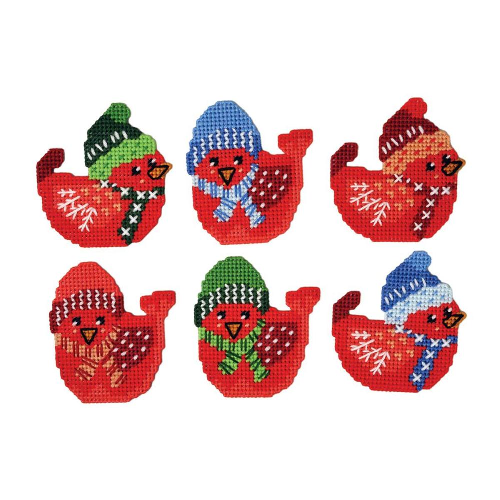 Christmas Tweet Ornaments Plastic Canvas Kit Multicolor |   Needlepoint Needlepoint Multicolor