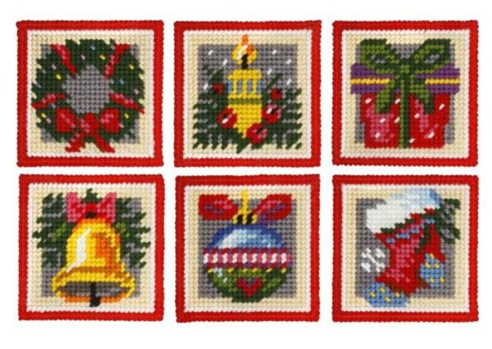 Coaster needlepoint (halfstitch) kit  set of 6 designs “Christmas time” 5106  |   Cross Stitch & Embroidery Cross Stitch & Embroidery Cross Stitch & Embroidery