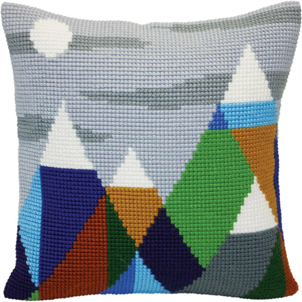 Collection D’Art Mountaintops Stamped Needlepoint Cushion  |   Needlepoint Needlepoint Needlepoint