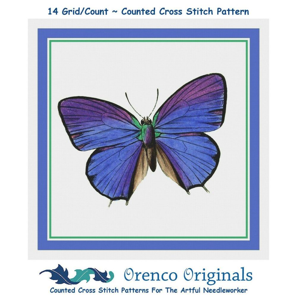 Colorful Lavender Butterfly Counted Cross Stitch Chart Pattern  |   Cross Stitch & Embroidery Cross Stitch & Embroidery Cross Stitch & Embroidery