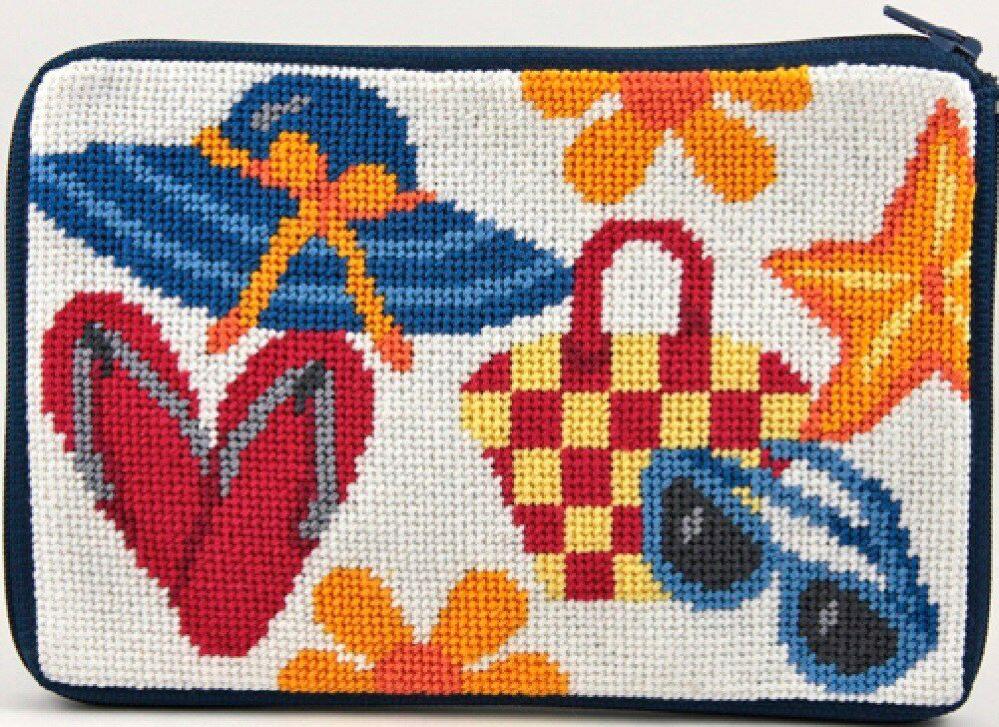 Cosmetic Purse – Beach Accessories – Needlepoint Kit Multicolor |   Needlepoint Needlepoint Multicolor