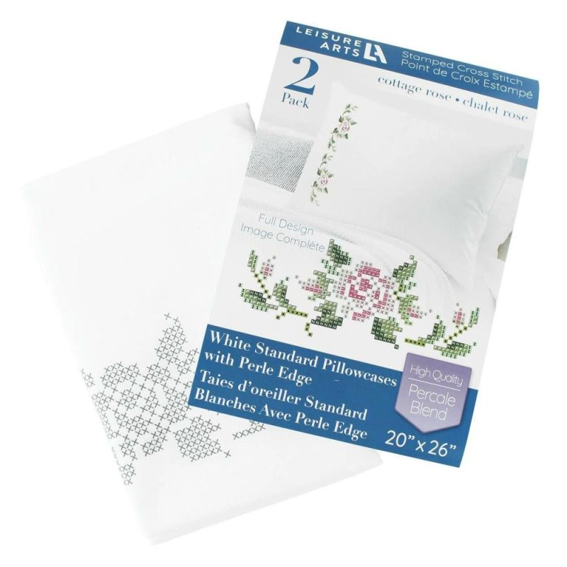 Cottage Rose Pillowcase Stamped Cross Stitch Kit  |   Cross Stitch & Embroidery Cross Stitch & Embroidery Cross Stitch & Embroidery