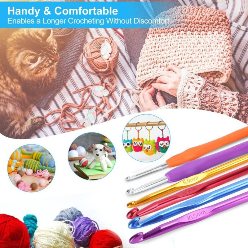 Crochet Hooks, Ergonomic Handle Crochet Hooks Set, Comfortable Crochet Hook and Crochet Needle Accessories, Professional Crochet Needles Kit for Beginners and Experienced Crochet Hook Lovers  |   Crochet Supplies Crochet Supplies Crochet Supplies