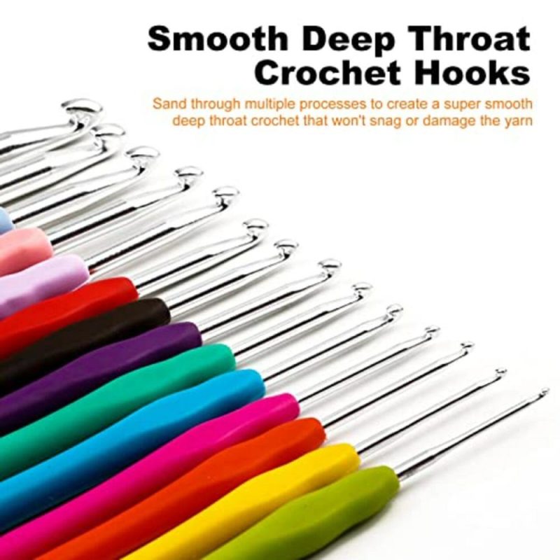 Crochet Hooks Set with Case,9 Ergonomic Crochet Hooks with Soft Grip,12 Aluminum,Full Crochet Kit for Beginners Adults with Crochet Tools and Accessories  |   Crochet Supplies Crochet Supplies Crochet Supplies