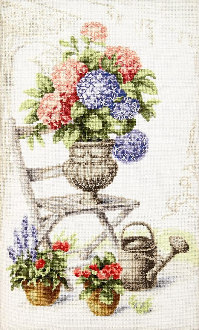 Cross-stitch kit M-360C ” Summer still life with hydrangea ”  |   Cross Stitch & Embroidery Cross Stitch & Embroidery Cross Stitch & Embroidery