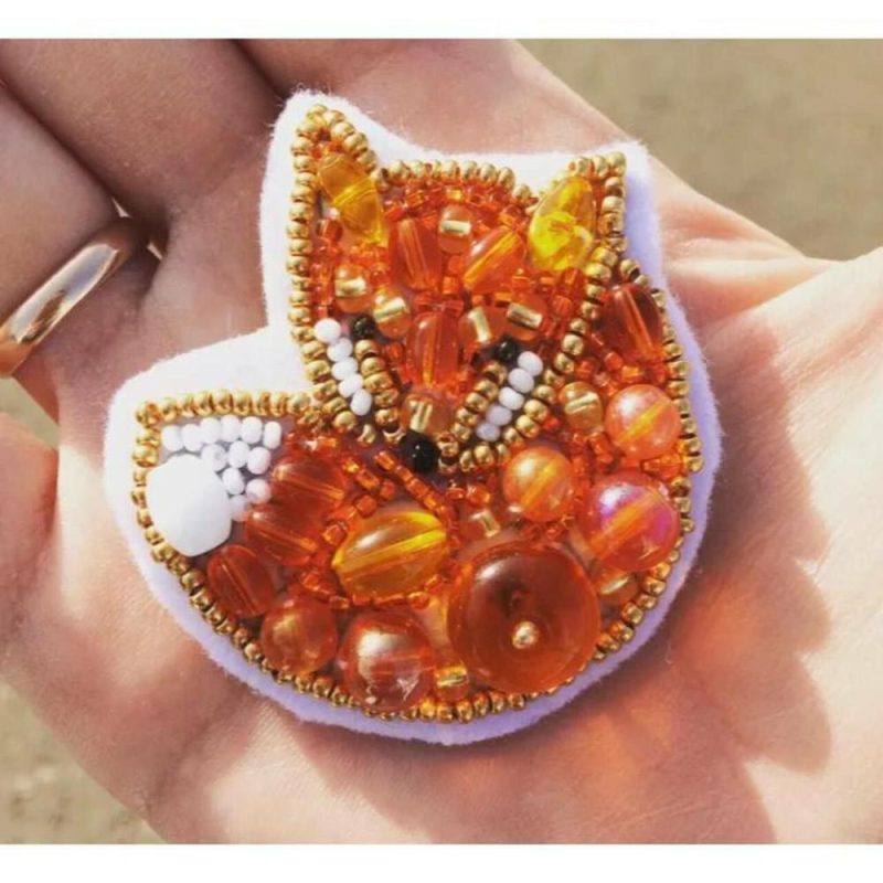 Crystal Art Beadwork Kit For Creating Broоch Fox  |   Beadwork Beadwork Beadwork