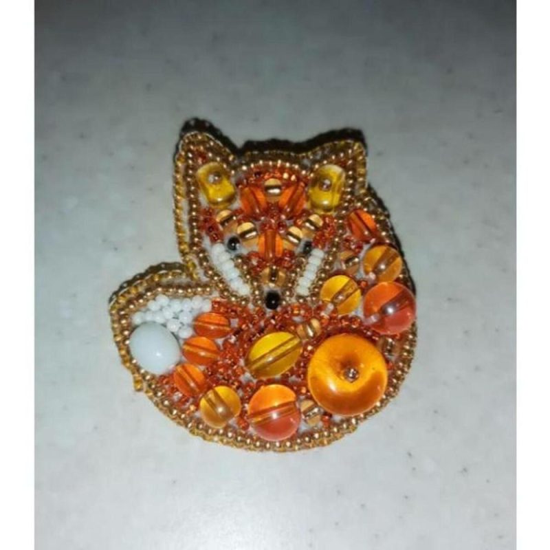 Crystal Art Beadwork Kit For Creating Broоch Fox  |   Beadwork Beadwork Beadwork