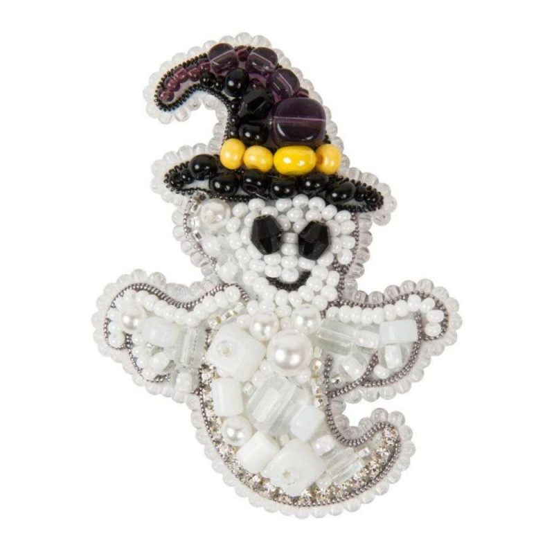 Crystal Art Beadwork Kit For Creating Broоch Ghost  |   Beadwork Beadwork Beadwork